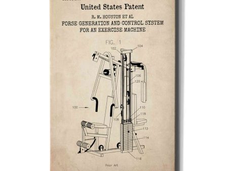 Exercise Blueprint Patent Parchment,  Canvas Wall Art Supply