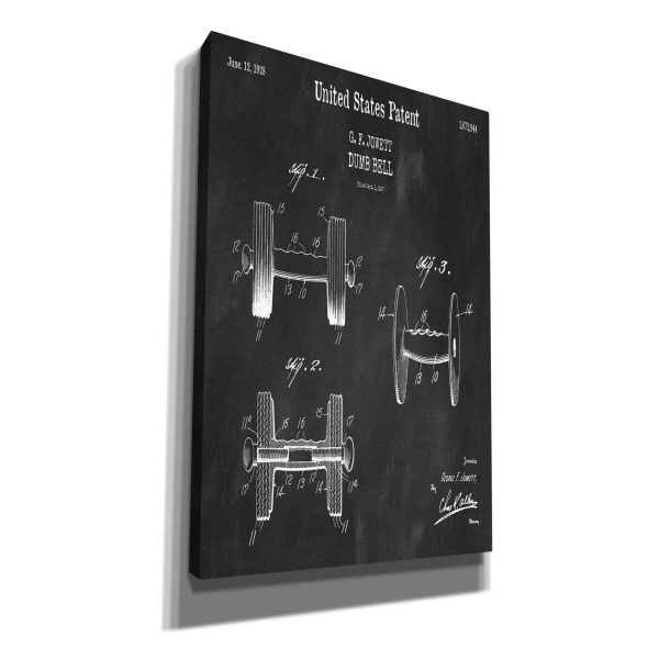 Dumbbell Blueprint Patent Chalkboard,  Canvas Wall Art Online Sale