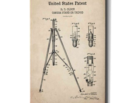 Tripod Blueprint Patent Parchment,  Canvas Wall Art Supply