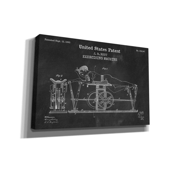 Exercising Machine Blueprint Patent Chalkboard,  Canvas Wall Art Sale