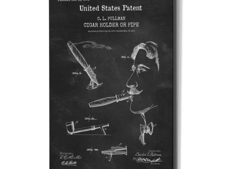 Cigar Holder Blueprint Patent Chalkboard,  Canvas Wall Art Hot on Sale