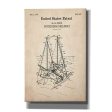 Outrigger Sailboat Blueprint Patent Parchment,  Canvas Wall Art Supply