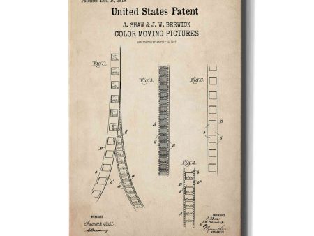 Movie Film Blueprint Patent Parchment,  Canvas Wall Art Online now