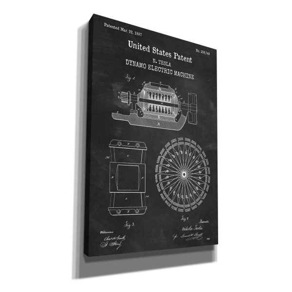 Dynamo Blueprint Patent Chalkboard,  Canvas Wall Art Hot on Sale