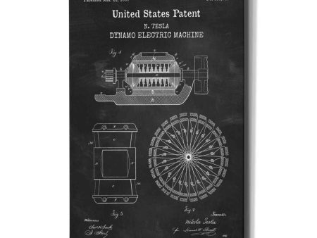 Dynamo Blueprint Patent Chalkboard,  Canvas Wall Art Hot on Sale