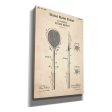 Squash Racket Blueprint Patent Parchment,  Canvas Wall Art Supply