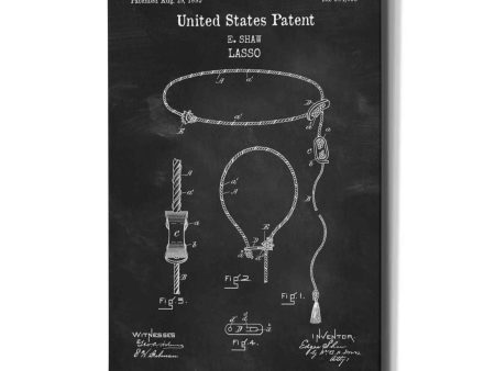 Lasso Blueprint Patent Chalkboard,  Canvas Wall Art on Sale