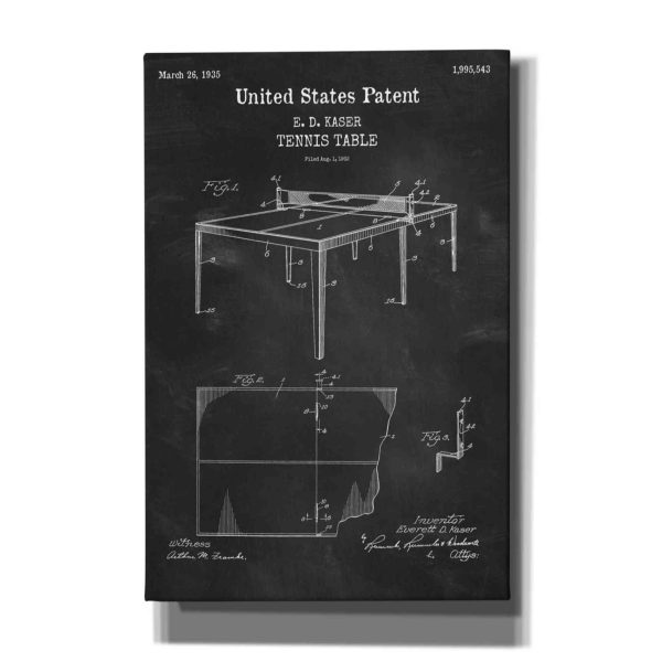 Tennis Table Blueprint Patent Chalkboard,  Canvas Wall Art Online now