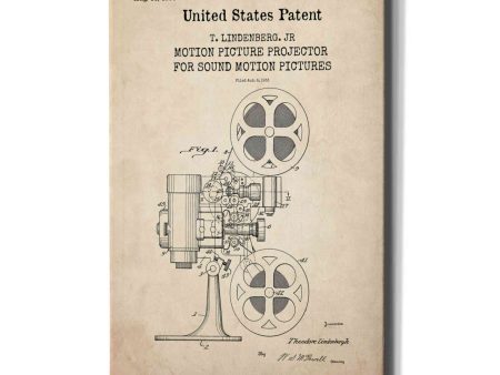 Projector Blueprint Patent Parchment,  Canvas Wall Art For Discount