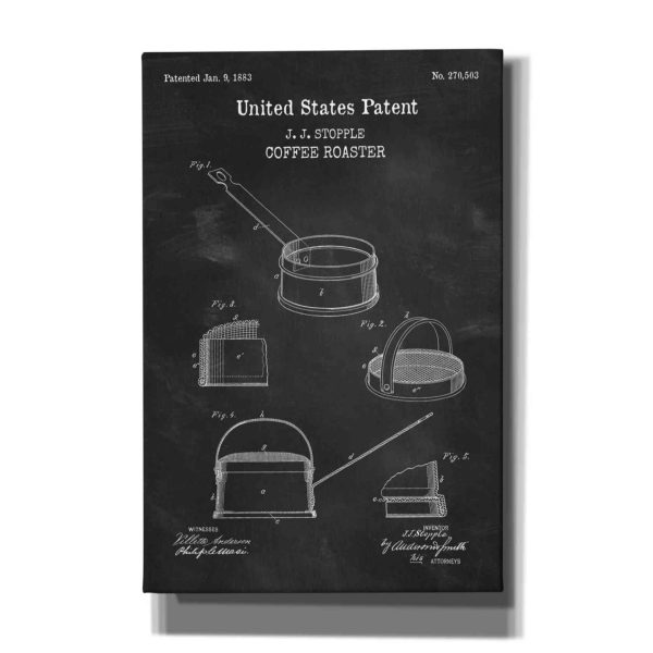 Coffee Roaster Blueprint Patent Chalkboard,  Canvas Wall Art Online Sale