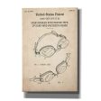 Swim Goggles Blueprint Patent Parchment,  Canvas Wall Art Cheap