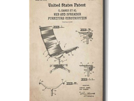 Furniture Construction Blueprint Patent Parchment,  Canvas Wall Art Online Hot Sale