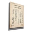 Oboe Blueprint Patent Parchment,  Canvas Wall Art Online Sale