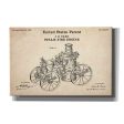 Steam Fire Engine Blueprint Patent Parchment,  Canvas Wall Art For Sale