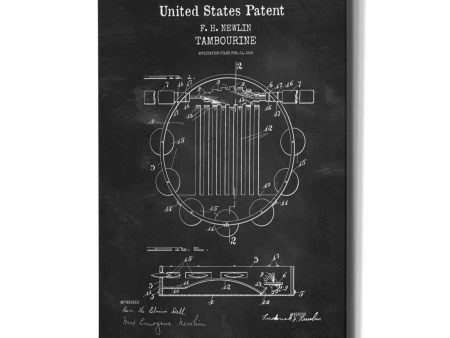 Tambourine Blueprint Patent Chalkboard,  Canvas Wall Art Online Hot Sale