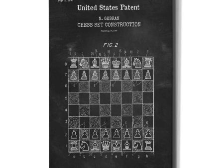 Chess Blueprint Patent Chalkboard,  Canvas Wall Art Supply