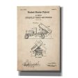 Dump Truck Blueprint Patent Parchment,  Canvas Wall Art Online Sale