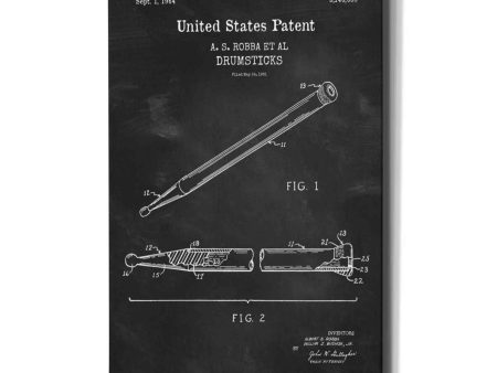 Drumsticks, 1964 Blueprint Patent Chalkboard,  Canvas Wall Art For Cheap